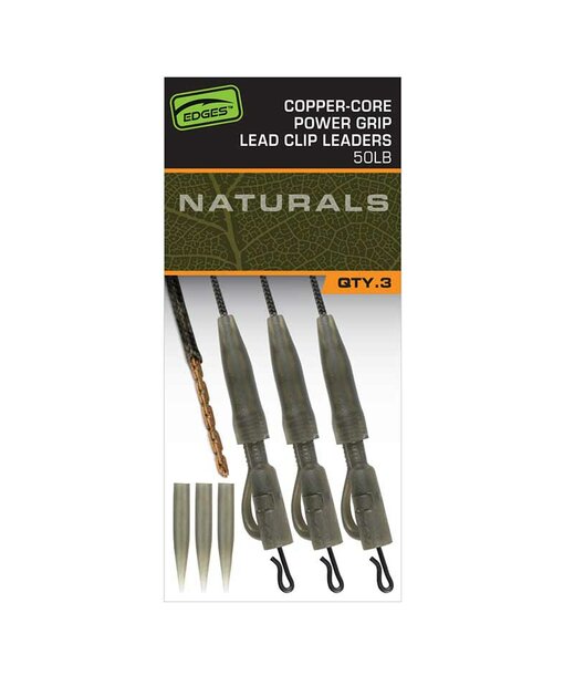 Naturals Copper-Core Power Grip Lead Clip Leaders Fox