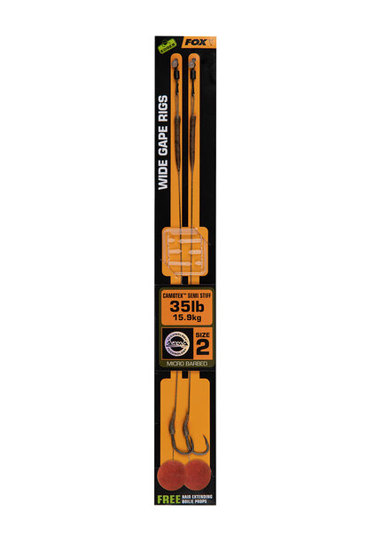 Wide Gape Camotex Semi Stiff Ready Rigs Edges Fox  Size 2 (X2)