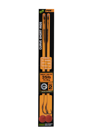 Curve Short Camotex Semi Stiff Ready Rigs Barbed Edges Fox Karpfen Vorfach
