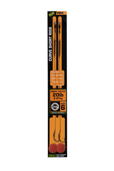 Curve Short Camotex Semi Stiff Ready Rigs Barbed Edges Fox Karpfen Vorfach