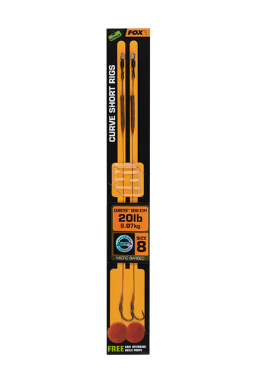 Curve Short Camotex Semi Stiff Ready Rigs Barbed Edges Fox Karpfen Vorfach