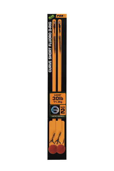 Curve Short Fluoro D-Rigs Barbed Edges Fox Karpfen Vorfach