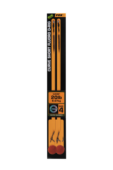 Curve Short Fluoro D-Rigs Barbed Edges Fox Karpfen Vorfach