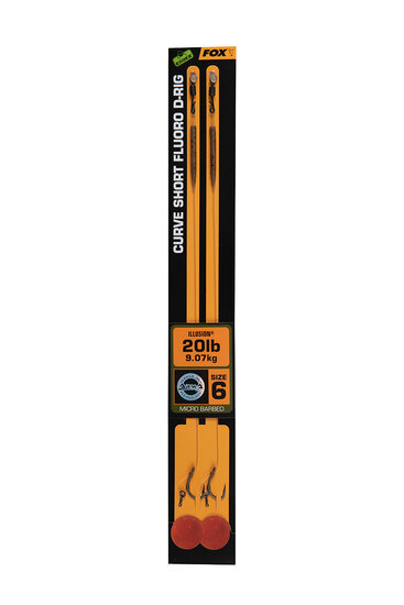 Curve Short Fluoro D-Rigs Barbed Edges Fox Karpfen Vorfach
