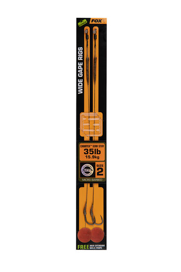 Wide Gape Camotex Semi Stiff Ready Rigs Barbed Edges Fox Karpfen Vorfach