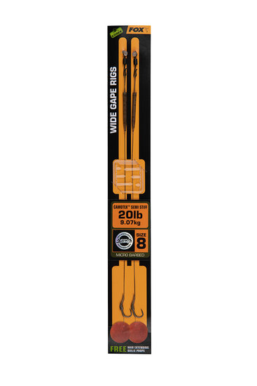 Wide Gape Camotex Semi Stiff Ready Rigs Barbed Edges Fox Karpfen Vorfach