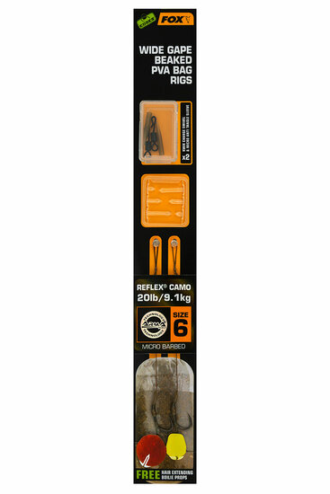 Wide Gape Beaked PVA Camo Ready Rigs Barbed Edges Fox Karpfen Vorfach