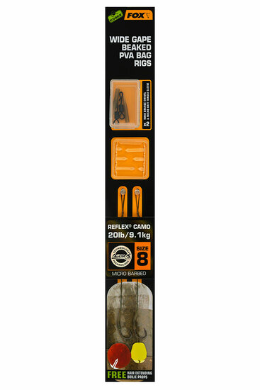 Wide Gape Beaked PVA Camo Ready Rigs Barbed Edges Fox Karpfen Vorfach