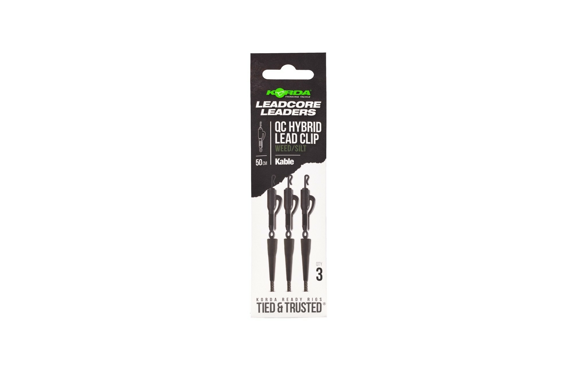 Kable Leadcore Leader Hybrid Lead Clip QC Swivel Korda