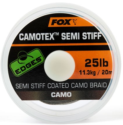Stiff Coated Camo Braid - 20M Camotex Edges Fox