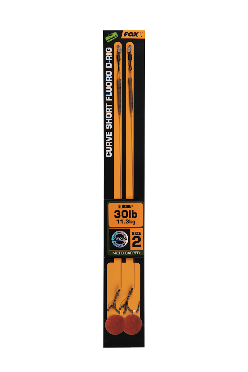 Curve Short Fluoro D-Rigs Barbed Edges Fox Karpfen Vorfach