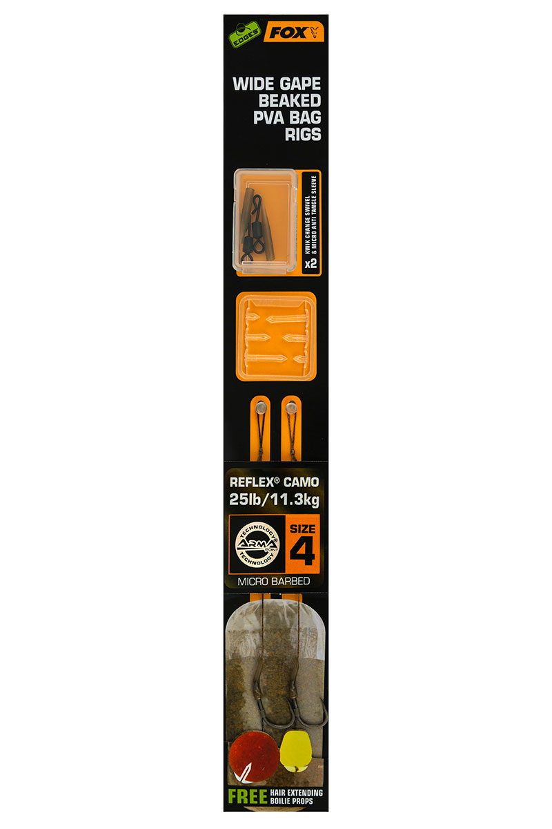 Wide Gape Beaked PVA Camo Ready Rigs Barbed Edges Fox Karpfen Vorfach