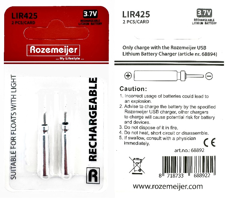 LIR425 Lithium Battery Pack Rozemeijer
