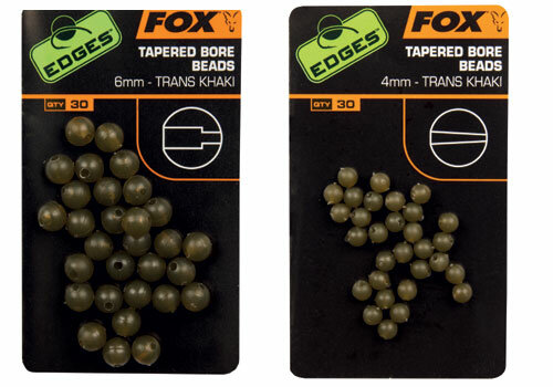Tapered Bore Beads Trans Khaki Edges Fox