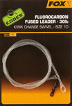 Fluorocarbon Fused Leader Kwick Change Swivel - 30LB Edges Fox Fluorocarbon Fused Leader Kwick Change Swivel - 30LB Edges Fox